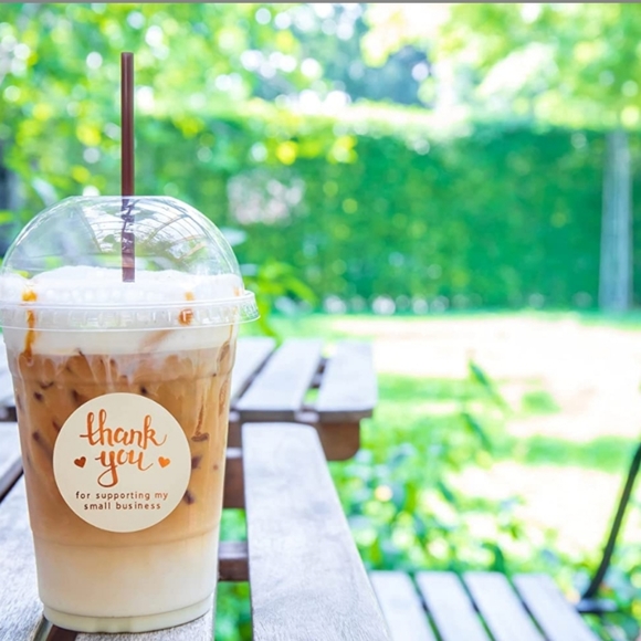 50 CT 2" Thank You Stickers Round Labels with 4 Designs Rose Gold on Bei… - Picture 7 of 14